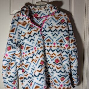 Eddie Bauer Printed Quarter Zip Fleece Sweater